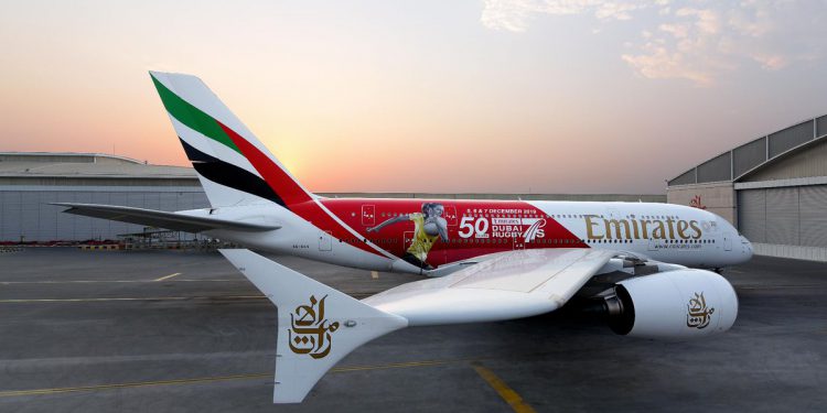 A380 ‘Rugby Sevens’ için özel boyandı