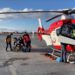 Kar yolu kapattı, ambulans helikopter ulaştı