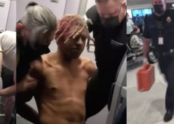 Havadaki uçağın kapısını açmaya çalıştı, uçak acil iniş yaptı