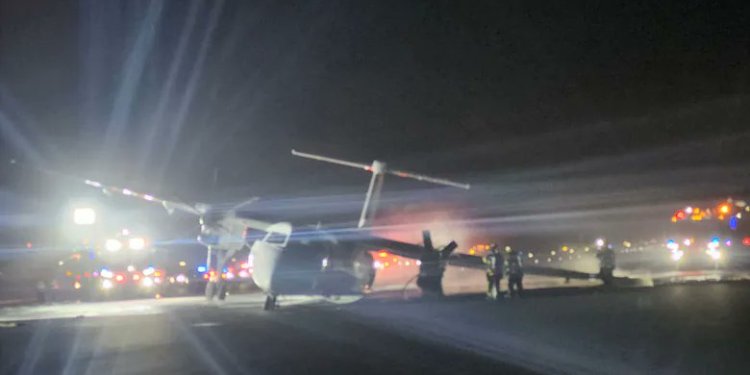 Air Canada uçağı inişte alev aldı