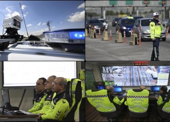 Bayram öncesi helikopterle trafik denetimi yapıldı