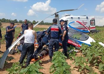 Adana’da Jandarma gyrokopteri zorunlu indi